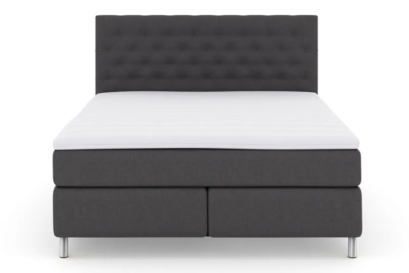 Select No 3 Komplett Sängpaket 210x210 Fast/Medium, Mörkgrå/Metall