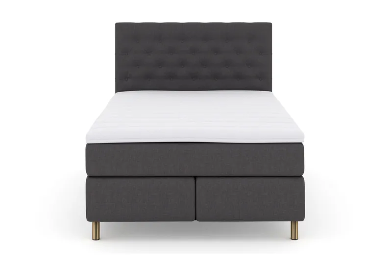 Select No 3 Kontinentalsäng 140x200 Medium, Mörkgrå/Koppar