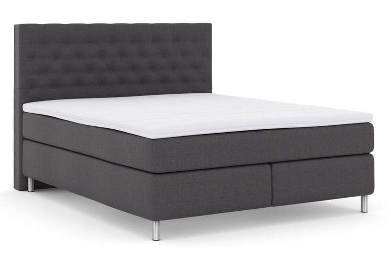 Select No 3 Kontinentalsäng 160x200 Fast/Medium - Mörkgrå/Metall - Products - Möbler - Säng - Kontinentalsäng