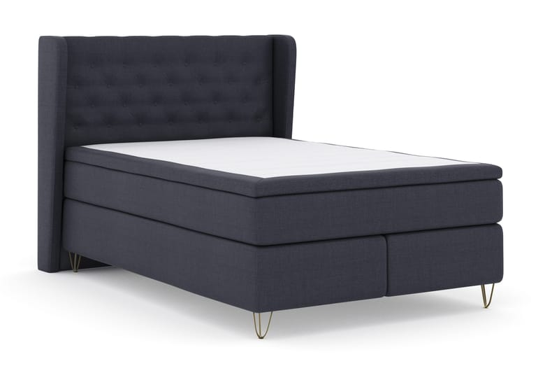 Select No 4 Komplett Sängpaket 140x200 Fast - Blå/Metall V-form - Products - Möbler - Säng - Kontinentalsäng