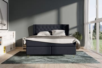 Select No 4 Komplett Sängpaket 140x200 Fast - Blå/Metall V-form - Products - Möbler - Säng - Kontinentalsäng