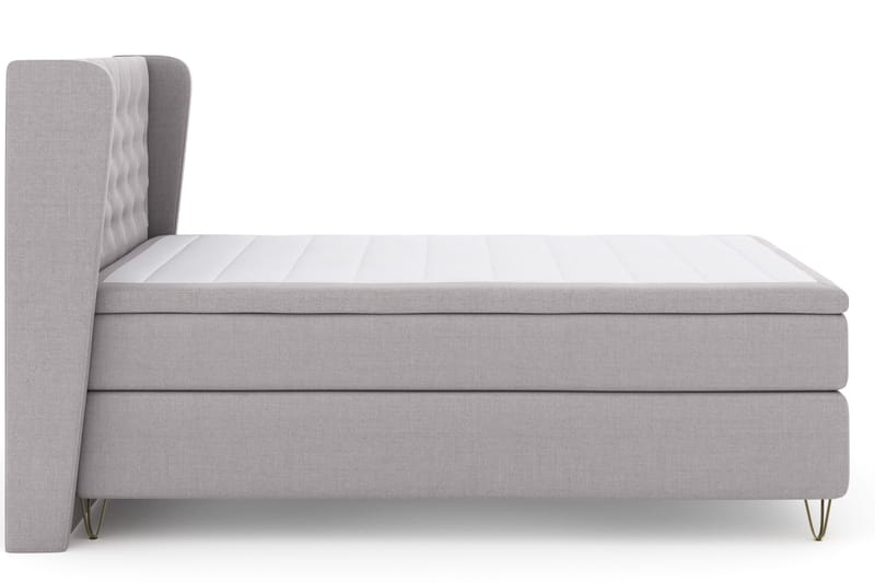 Select No 4 Komplett Sängpaket 140x200 Fast - Ljusgrå/Metall V-form - Products - Möbler - Säng - Kontinentalsäng