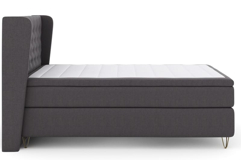 Select No 4 Komplett Sängpaket 140x200 Fast - Mörkgrå/Metall V-form - Products - Möbler - Säng - Kontinentalsäng