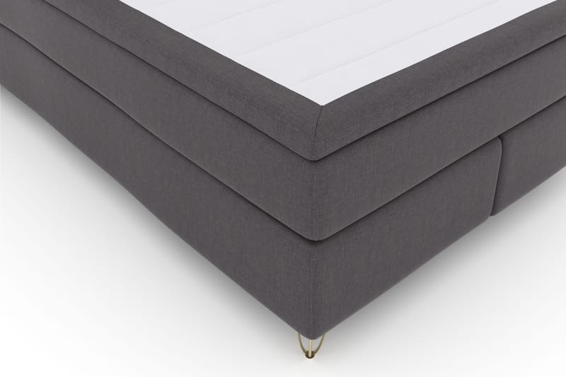 Select No 4 Komplett Sängpaket 140x200 Fast - Mörkgrå/Metall V-form - Products - Möbler - Säng - Kontinentalsäng