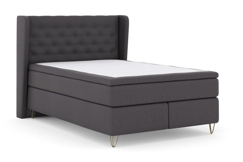 Select No 4 Komplett Sängpaket 140x200 Fast/Medium - Mörkgrå/Metall V-form - Products - Möbler - Säng - Kontinentalsäng