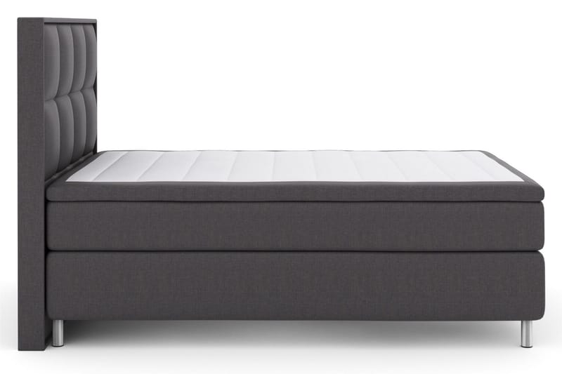 Select No 4 Komplett Sängpaket 140x200 Fast/Medium, Mörkgrå/Metall