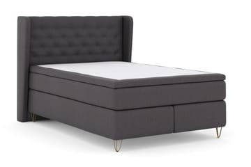 Select No 4 Komplett Sängpaket 140x200 Medium - Mörkgrå/Metall V-form - Products - Möbler - Säng - Kontinentalsäng