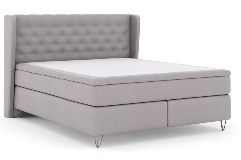 Select No 4 Komplett Sängpaket 160x200 Fast - Ljusgrå/Metall V-form - Products - Möbler - Säng - Kontinentalsäng