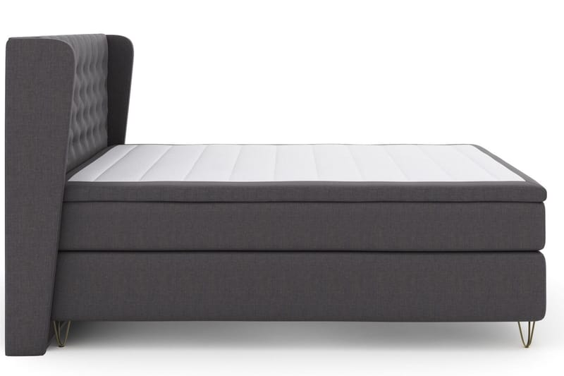 Select No 4 Komplett Sängpaket 160x200 Fast - Mörkgrå/Metall V-form - Products - Möbler - Säng - Kontinentalsäng