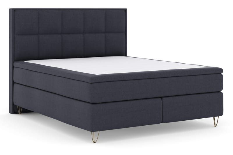 Select No 4 Komplett Sängpaket 180x200 Fast - Blå/Metall V-form - Products - Möbler - Säng - Kontinentalsäng