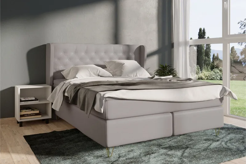 Select No 4 Komplett Sängpaket 180x200 Fast - Ljusgrå/Guld - Products - Möbler - Säng - Kontinentalsäng