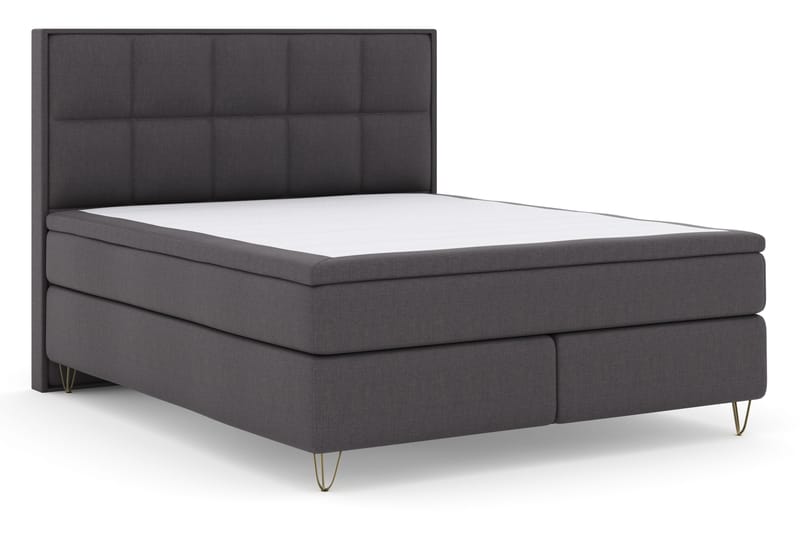 Select No 4 Komplett Sängpaket 180x200 Fast - Mörkgrå/Metall V-form - Products - Möbler - Säng - Kontinentalsäng