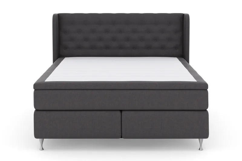 Select No 4 Komplett Sängpaket 180x200 Medium, Mörkgrå/Silver