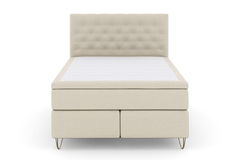 Select No 4 Kontinentalsäng 140x200 Fast - Beige/Metall V-Form - Products - Möbler - Säng - Kontinentalsäng