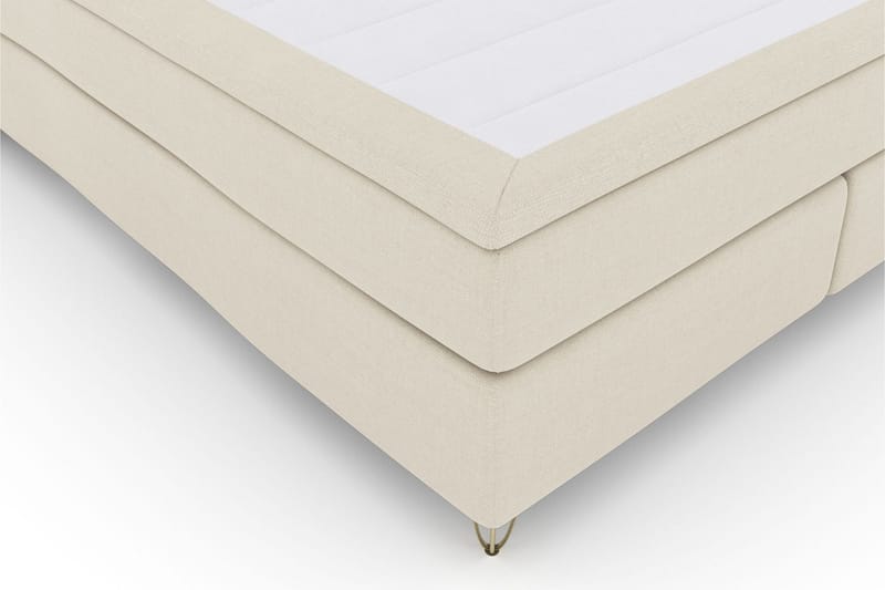 Select No 4 Kontinentalsäng 210x210 Fast/Medium - Beige/Metall V-Form - Products - Möbler - Säng - Kontinentalsäng