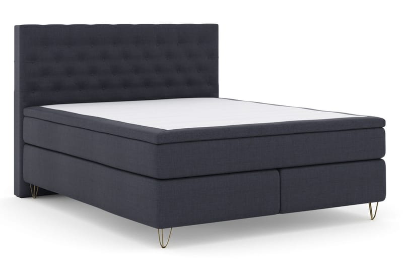Select No 4 Kontinentalsäng 210x210 Fast/Medium - Blå/Metall V-Form - Products - Möbler - Säng - Kontinentalsäng