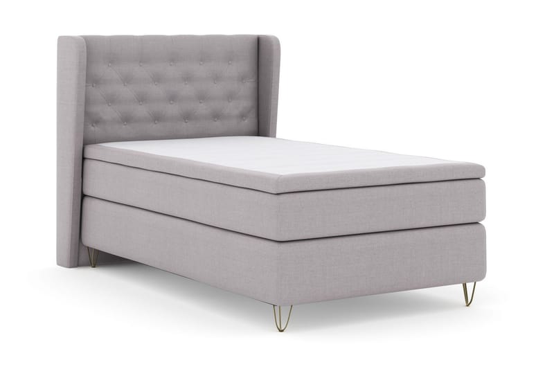 Select No 5 Komplett Sängpaket 120x200 Fast Watergel - Ljusgrå/Metall V-form - Products - Möbler - Säng - Enkelsäng
