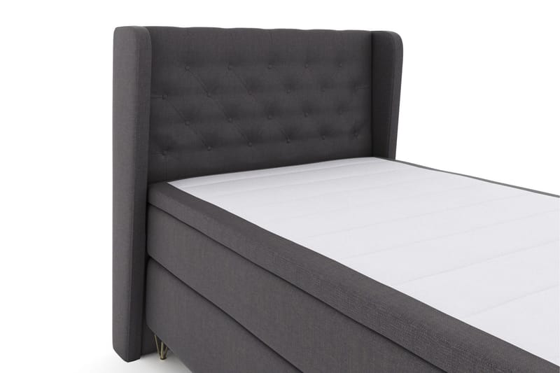 Select No 5 Komplett Sängpaket 120x200 Fast Watergel - Mörkgrå/Metall V-form - Products - Möbler - Säng - Enkelsäng