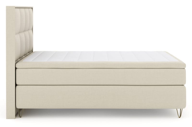 Select No 5 Komplett Sängpaket 140x200 Medium Latex, Beige/Metall V-form