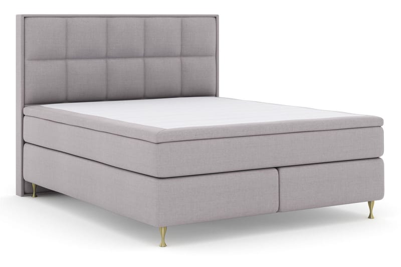 Select No 5 Komplett Sängpaket 160x200 Fast/Medium Watergel - Ljusgrå/Guld - Products - Möbler - Säng - Kontinentalsäng