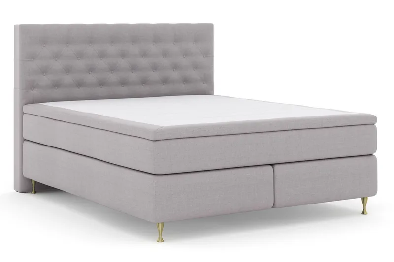 Select No 5 Komplett Sängpaket 210x210 Fast Latex - Ljusgrå/Guld - Products - Möbler - Säng - Kontinentalsäng