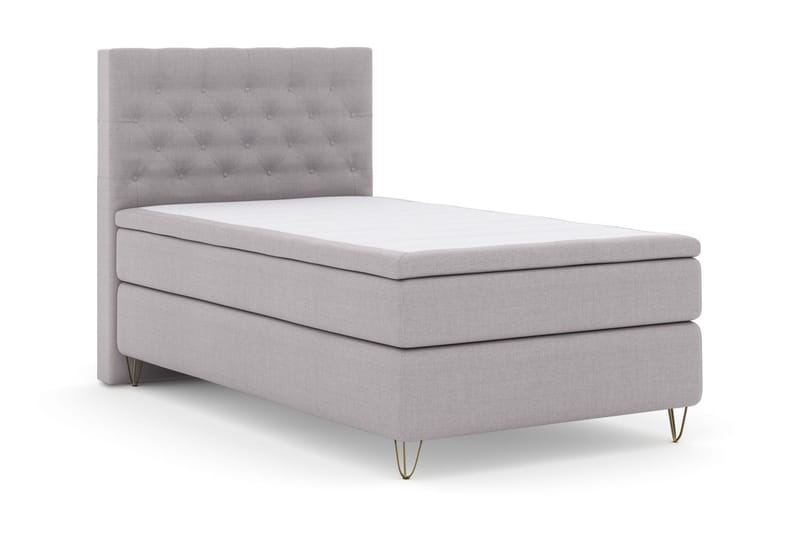 Select No 5 Kontinentalsäng 120x200 Medium Watergel - Ljusgrå/Metall V-Form - Products - Möbler - Säng - Enkelsäng