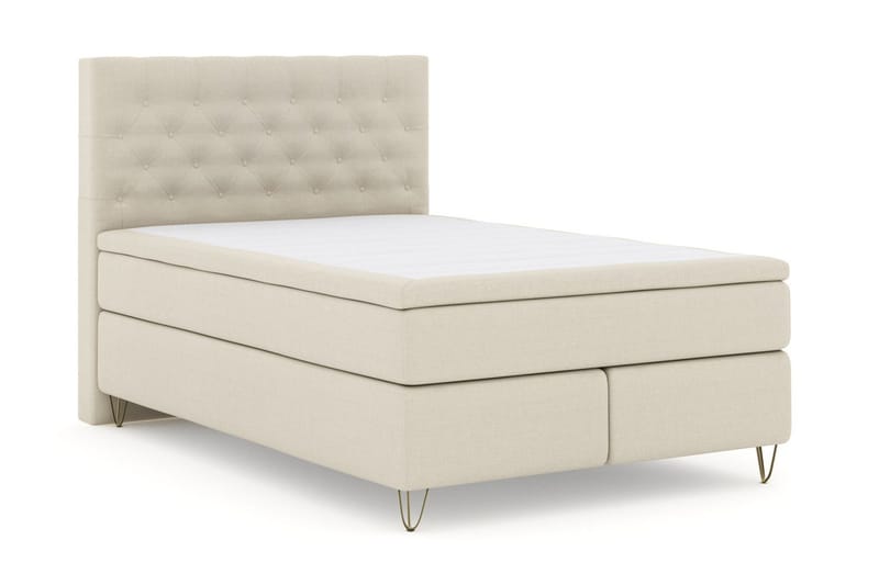 Select No 5 Kontinentalsäng 140x200 Fast Latex - Beige/Metall V-Form - Products - Möbler - Säng - Kontinentalsäng