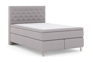 Select No 5 Kontinentalsäng 140x200 Fast Latex - Ljusgrå/Metall V-Form - Products - Möbler - Säng - Kontinentalsäng