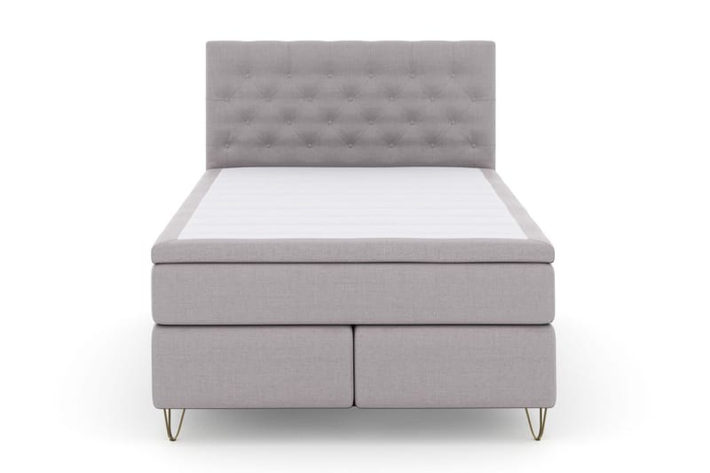 Select No 5 Kontinentalsäng 140x200 Fast Watergel - Ljusgrå/Metall V-Form - Products - Möbler - Säng - Kontinentalsäng