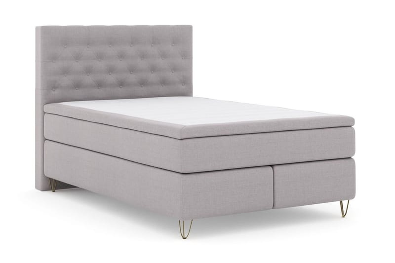 Select No 5 Kontinentalsäng 140x200 Fast Watergel - Ljusgrå/Metall V-Form - Products - Möbler - Säng - Kontinentalsäng