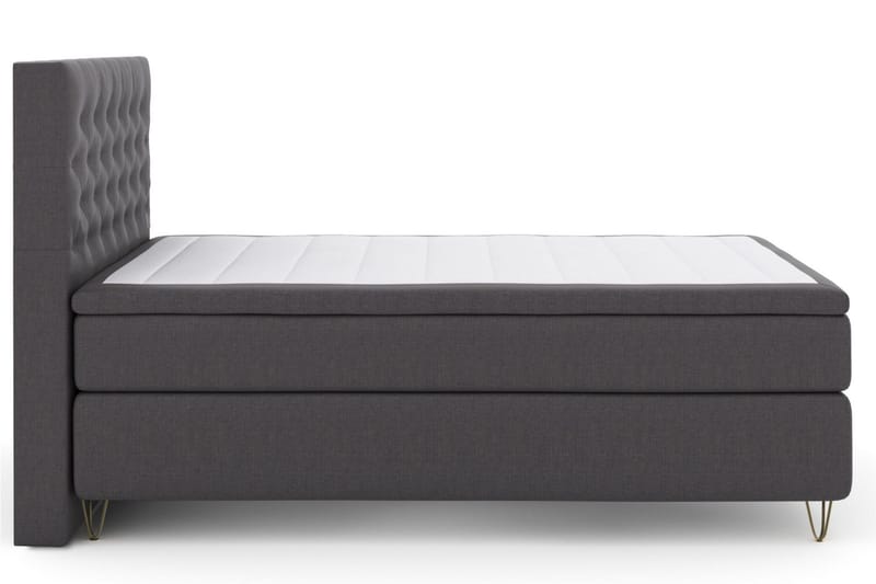 Select No 5 Kontinentalsäng 140x200 Medium Latex, Mörkgrå/Metall V-Form