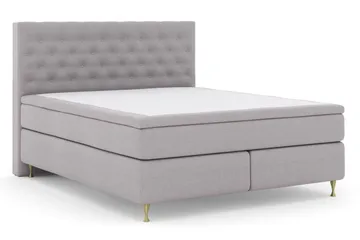 Select No 5 Kontinentalsäng 210x210 Fast/Medium Watergel - Ljusgrå/Guld - Products - Möbler - Säng - Kontinentalsäng