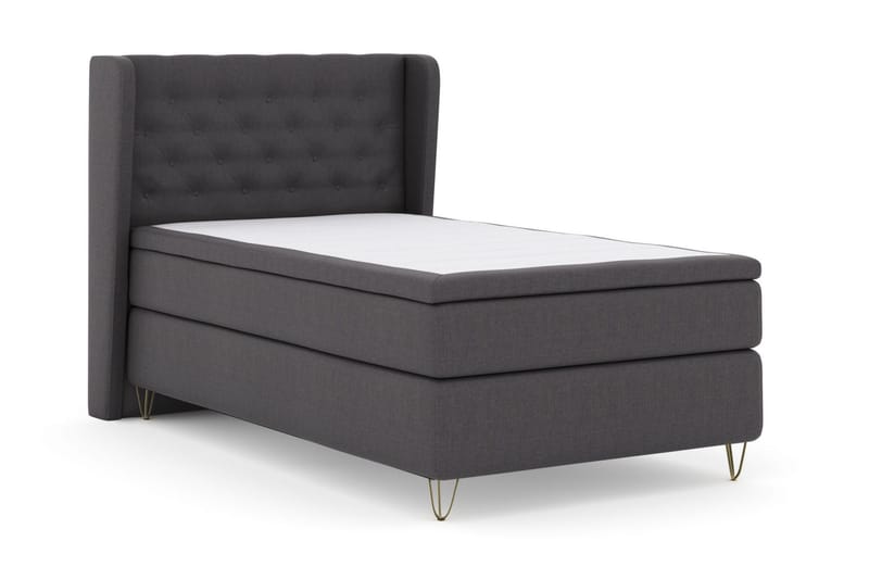 Select No 6 Komplett Sängpaket 120x200 Fast Memory/Pocket - Mörkgrå/Metall V-form - Products - Möbler - Säng - Enkelsäng