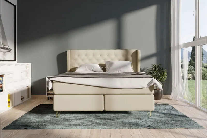Select No 6 Komplett Sängpaket 140x200 Medium Latex/Memory - Beige/Silver - Products - Möbler - Säng - Kontinentalsäng