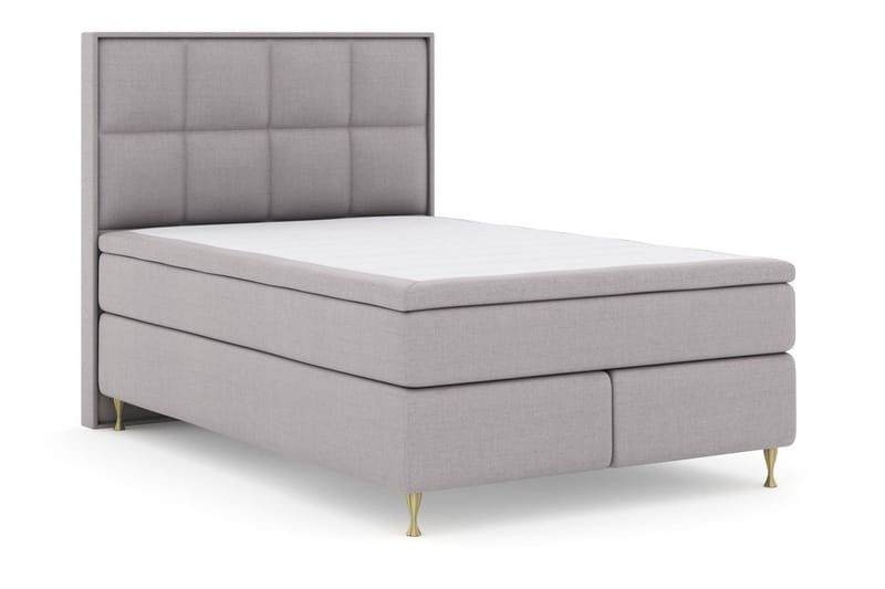 Select No 6 Komplett Sängpaket 140x200 Medium Latex/Memory - Ljusgrå/Guld - Products - Möbler - Säng - Kontinentalsäng