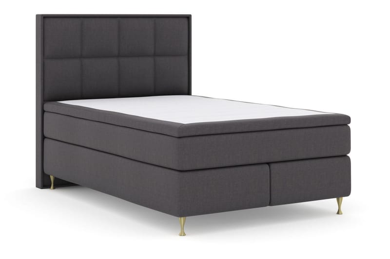 Select No 6 Komplett Sängpaket 140x200 Medium Latex/Memory - Mörkgrå/Guld - Products - Möbler - Säng - Kontinentalsäng