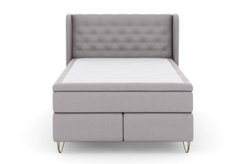Select No 6 Komplett Sängpaket 140x200 Medium Memory/Pocket - Ljusgrå/Metall V-form - Products - Möbler - Säng - Kontinentalsäng