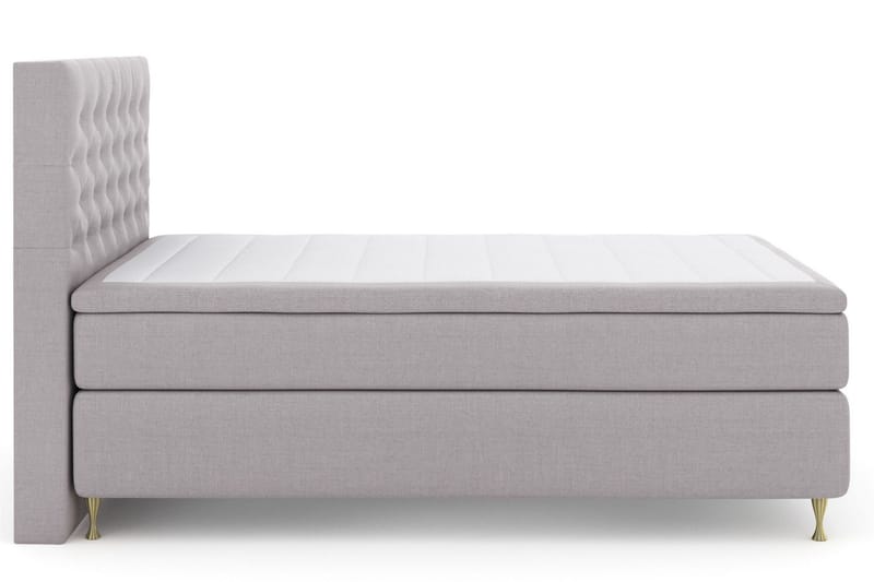 Select No 6 Kontinentalsäng 140x200 Fast Memory/Pocket - Ljusgrå/Guld - Products - Möbler - Säng - Kontinentalsäng