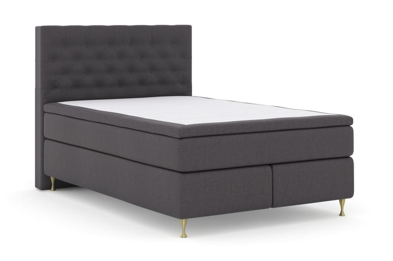 Select No 6 Kontinentalsäng 140x200 Fast Memory/Pocket - Mörkgrå/Guld - Products - Möbler - Säng - Kontinentalsäng