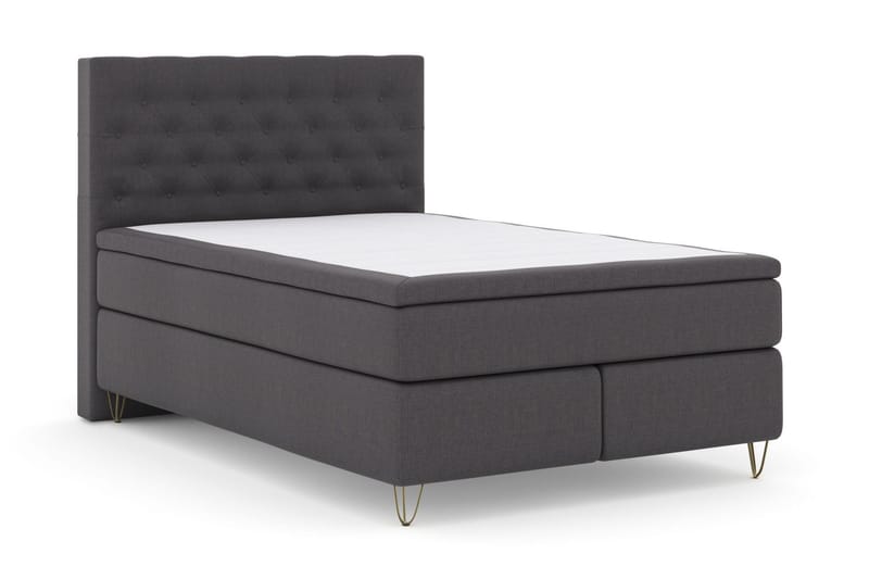 Select No 6 Kontinentalsäng 140x200 Fast/Medium Watergel - Mörkgrå/Metall V-Form - Products - Möbler - Säng - Kontinentalsäng