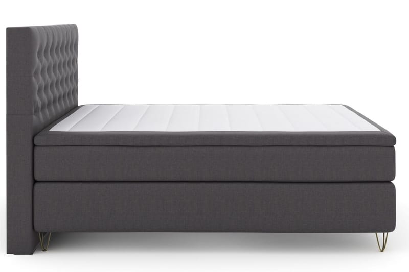 Select No 6 Kontinentalsäng 160x200 Fast Memory/Pocket - Mörkgrå/Metall V-Form - Products - Möbler - Säng - Kontinentalsäng