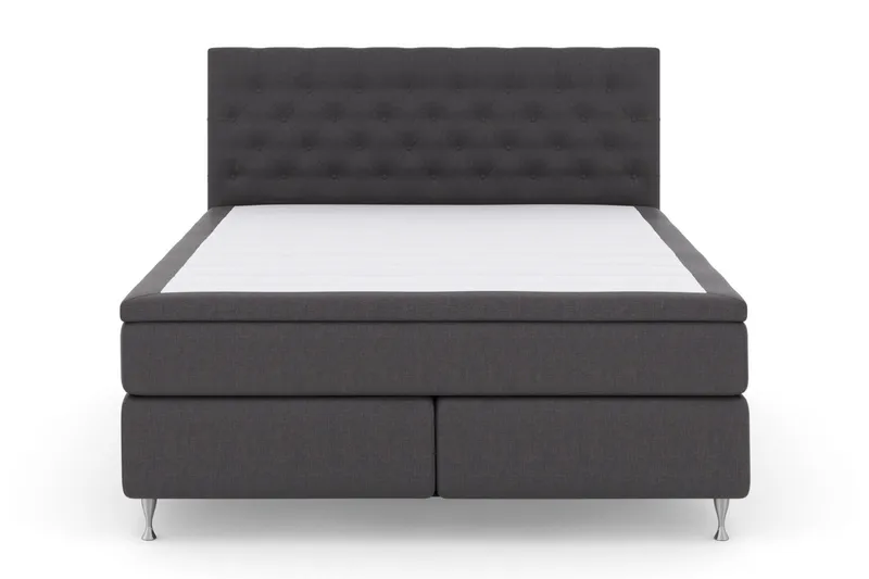 Select No 6 Kontinentalsäng 160x200 F/M Memory/Pocket, Mörkgrå/Silver