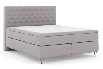 Select No 6 Kontinentalsäng 180x200 Fast/Medium Watergel - Ljusgrå/Metall V-Form - Products - Möbler - Säng - Kontinentalsäng