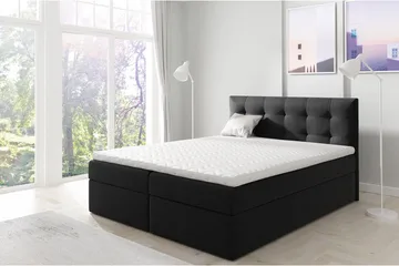 Skaftå Kontinentalsäng 180x200 Svart/Vit - Svart/Vit - Products - Möbler - Säng - Säng med förvaring