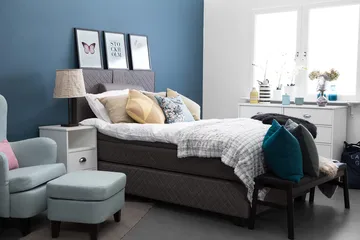 Sundborn Kontinentalsäng 120x200 cm - Grå - Products - Möbler - Säng - Enkelsäng