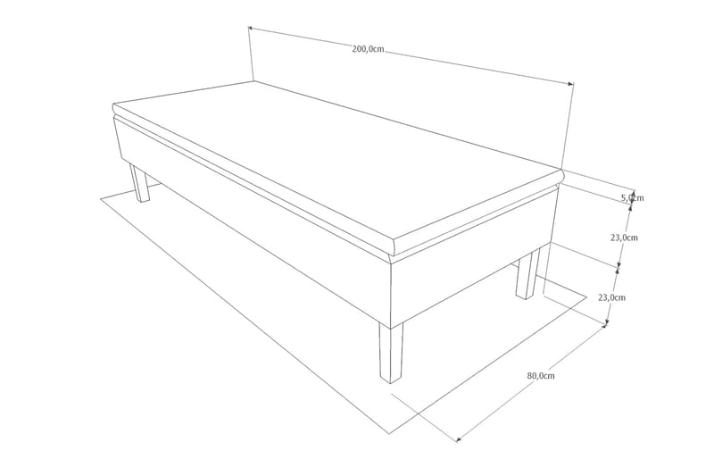 Viken Bas Ramsäng 80x200 - Ancona Grå - Products - Möbler - Säng - Enkelsäng