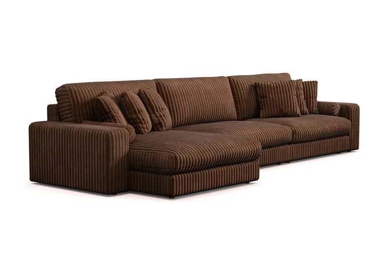 Arken Lyx 6-sits Vändbar L-formad Djup Divansoffa i Manchester - Mörkbrun - Products - Möbler - Soffa - Divansoffa & schäslongsoffa