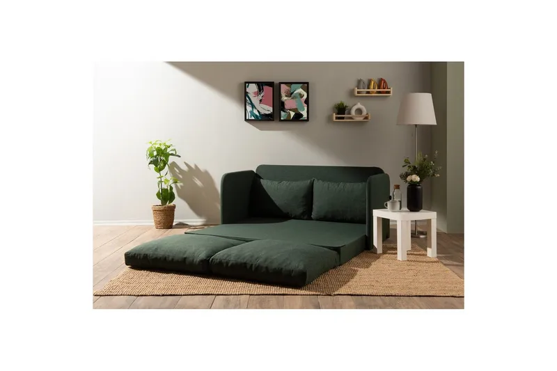 2-sits bäddsoffa Rubby (148 x 70 x 66 cm) Grön - Grön - Products - Möbler - Soffa - Bäddsoffa - 2 sits bäddsoffa