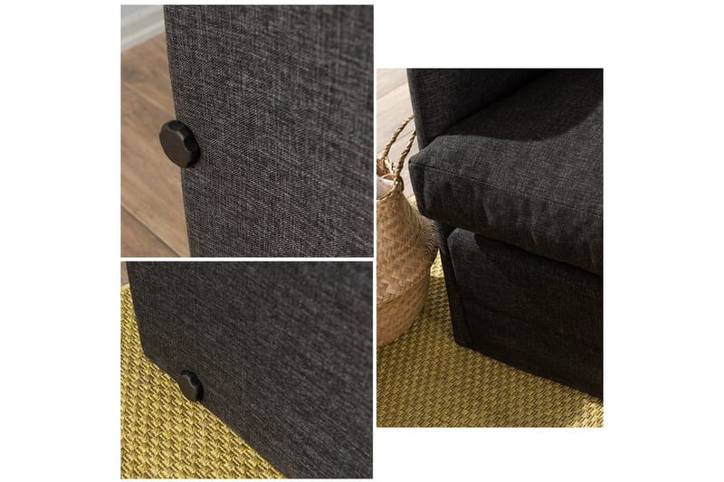 2-sits bäddsoffa Rubby (148 x 70 x 66 cm) Mörkgrå - Mörkgrå - Products - Möbler - Soffa - Bäddsoffa - 2 sits bäddsoffa