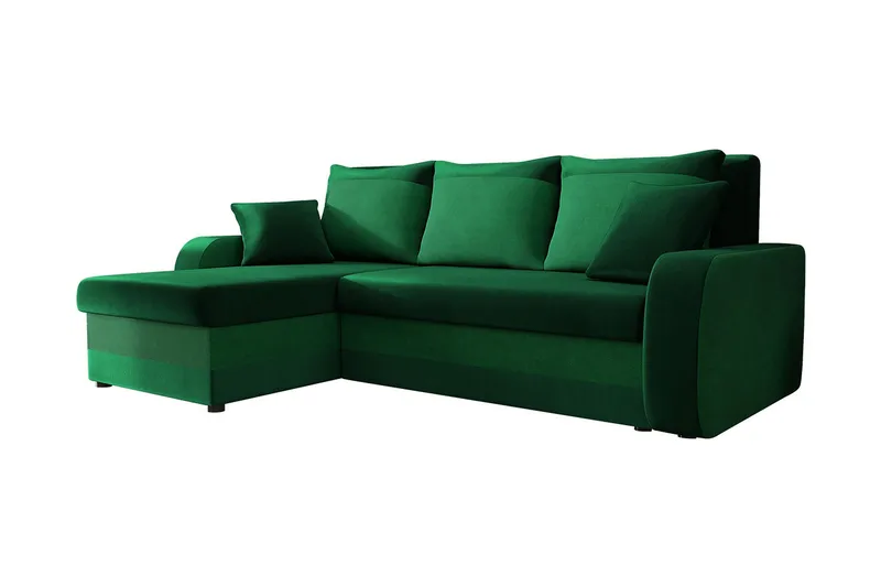 Alvared 3-sits Hörnbäddsoffa Universal, Grön